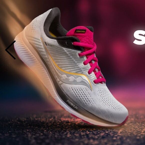 Saucony 8 Guide 14 Running Sneakers in Light Gray Burgundy - Picture 1 of 13